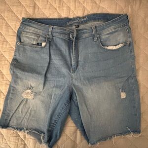 Universal Thread Light Blue Distressed Denim Bermuda Shorts